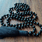 Volcanic Mirror Black Obsidian Mala