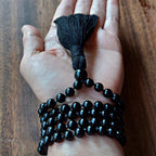 Volcanic Mirror Black Obsidian Mala