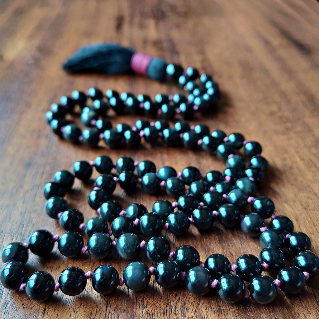 Inner Fire Black Obsidian Mala