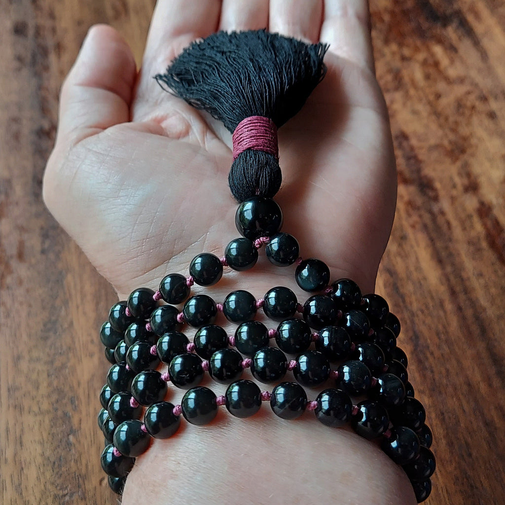 Inner Fire Black Obsidian Mala