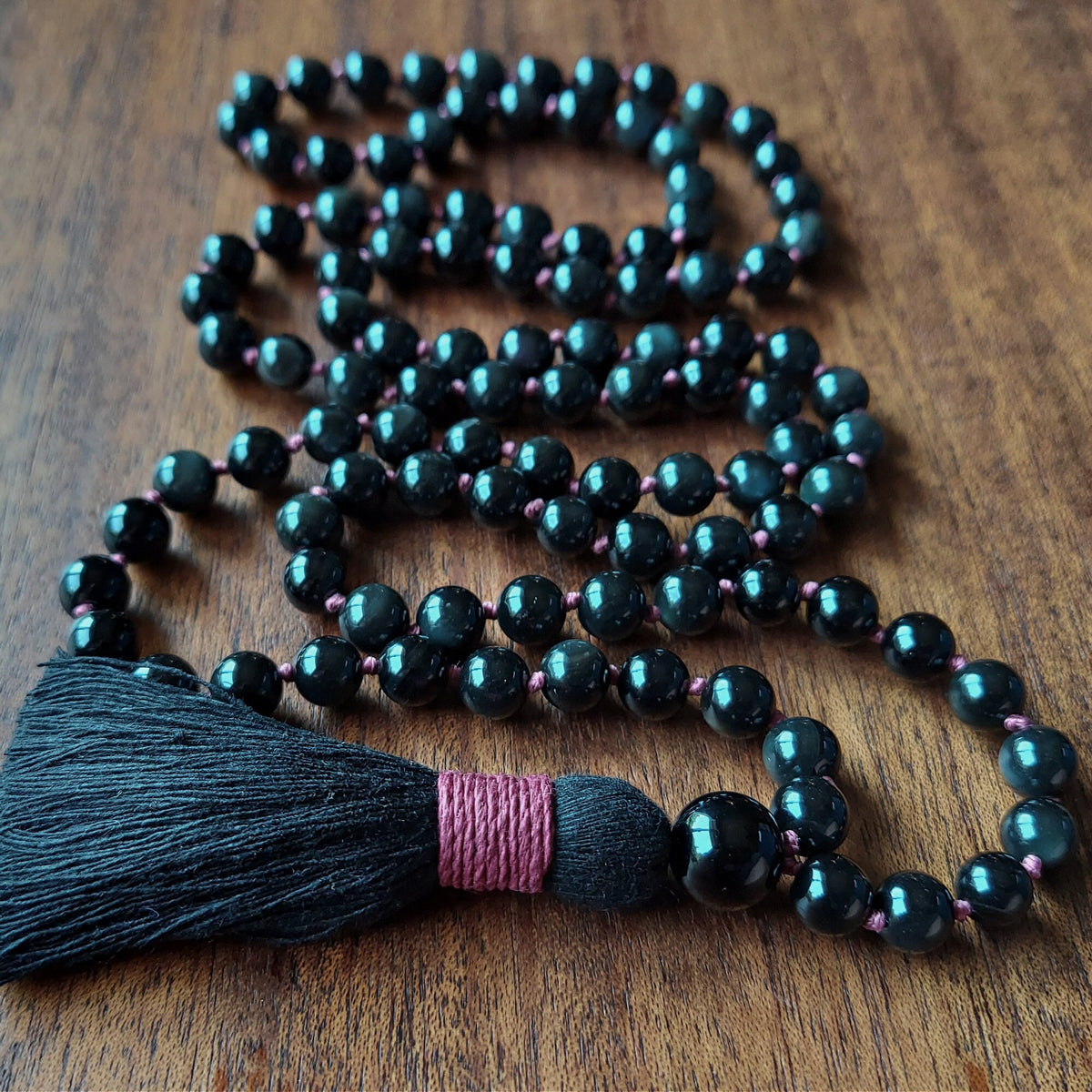 Inner Fire Black Obsidian Mala