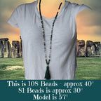 Standing Stones Mala with Preseli Bluestone, Phantom Quartz, Tree Agate, and Moss Agate