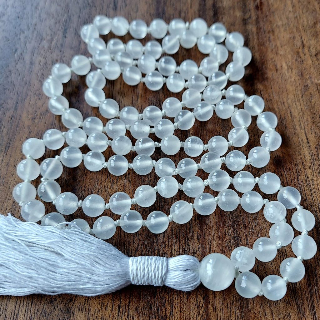 Moon Goddess Selenite Mala