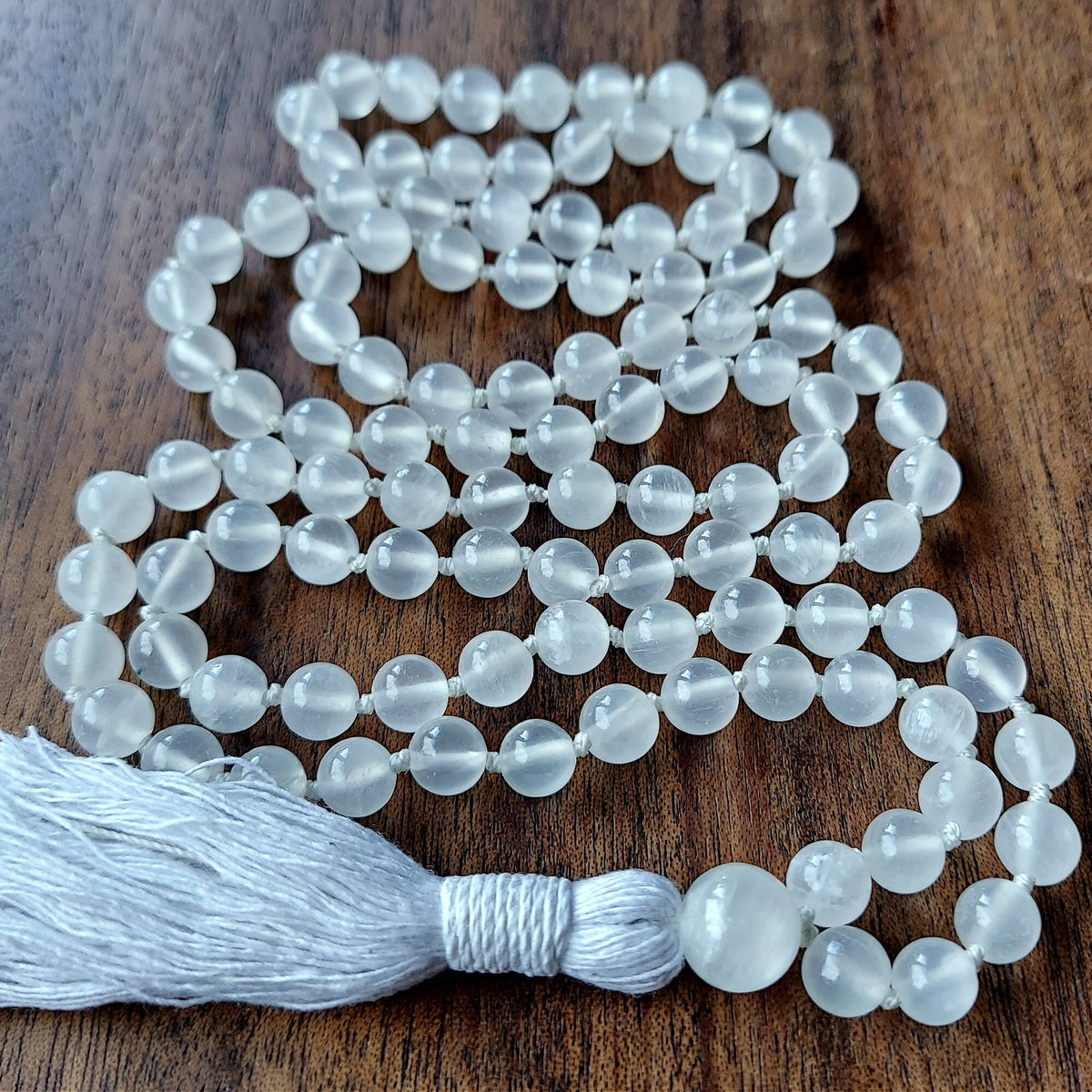 Moon Goddess Selenite Mala