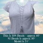 Light Mala with Faceted Clear Quartz