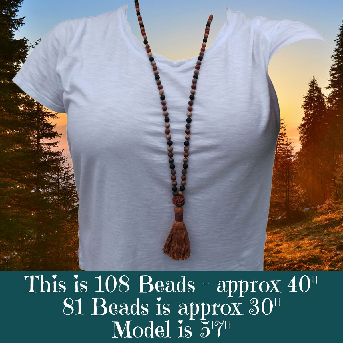Smoke and Sandalwood Mala with Palo Santo Guru