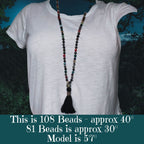 Black Dragon Mala with 54 Crystals and Gemstones
