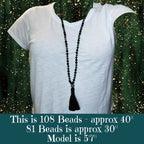 Prosperous Path Mala with a Vibrant Combination of Pyrites and Black Obsidian