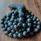 Moon Shadow Mala with Frosted Gray Larvikite