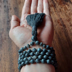 Moon Shadow Mala with Frosted Gray Larvikite