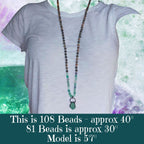 Verdant Heart Mala with Fluorite and Sandalwood