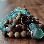 Verdant Heart Mala with Fluorite and Sandalwood