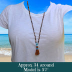 Serpent Stone Mala with Black Obsidian, Serpentine, and Lava Stone