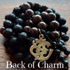 Sacred Ground Mala with Brown Snowflake Obsidian and Lava Stone