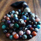 Black Dragon Mala with 54 Crystals and Gemstones