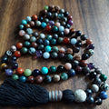 Black Dragon Mala with 54 Crystals and Gemstones