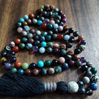 Black Dragon Mala with 54 Crystals and Gemstones