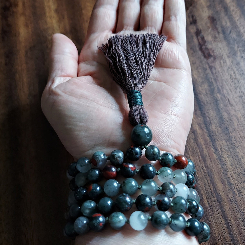 Primal Healing Mala with Bloodstone