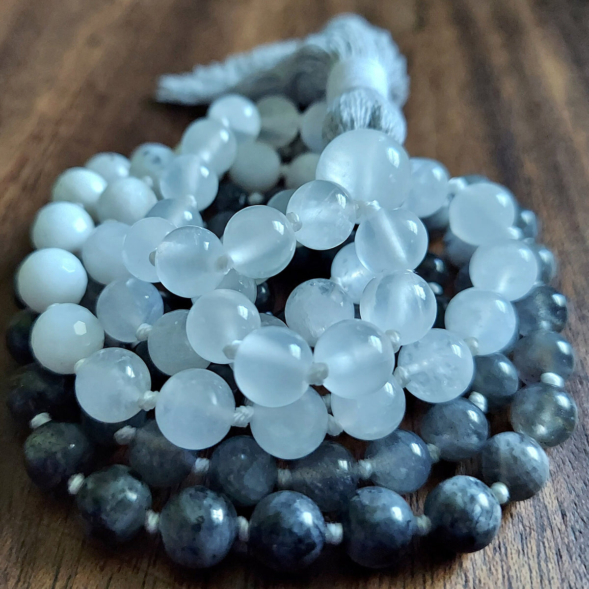 Full Moon Magick Mala with Selenite and Moonstone