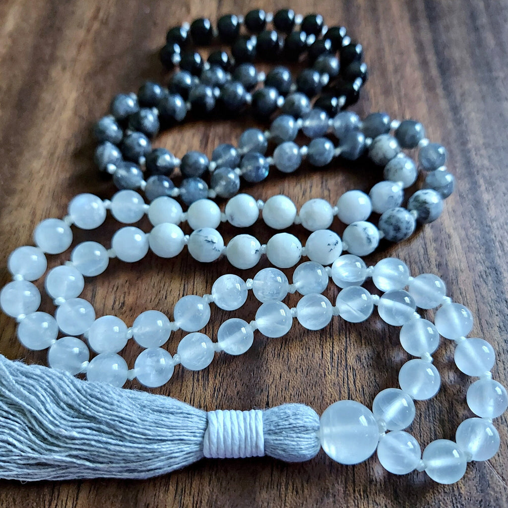 Full Moon Magick Mala with Selenite and Moonstone