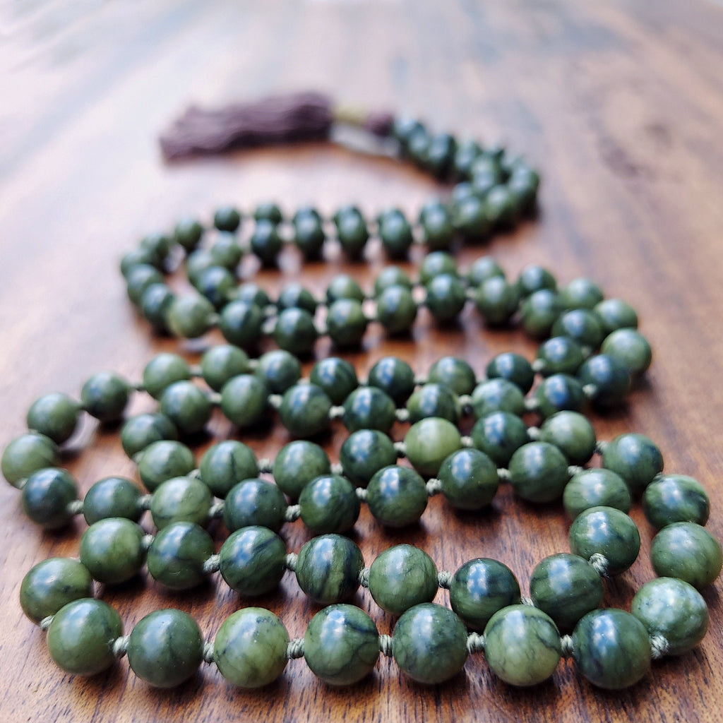 Good Luck Mala with Green Jade