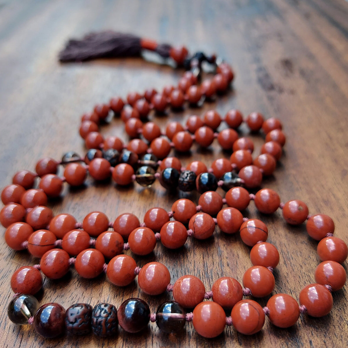 Calm Confidence Mala with Red Jasper and Red Tiger's Eye