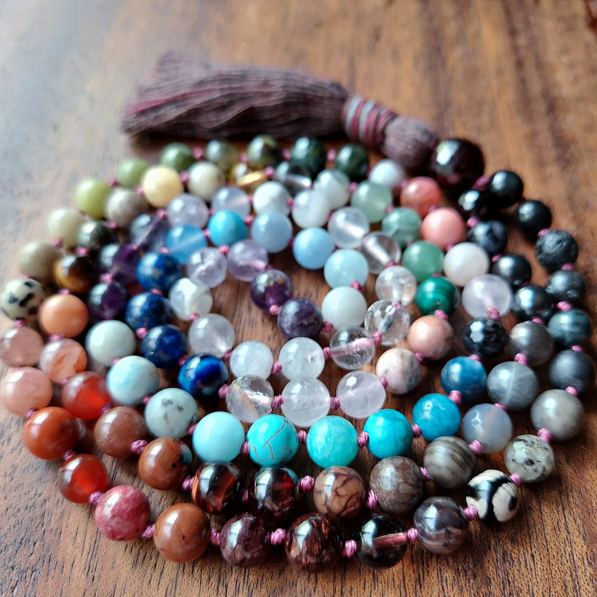Rainbow Dragon Mala with Over 54 Crystals and Gemstones