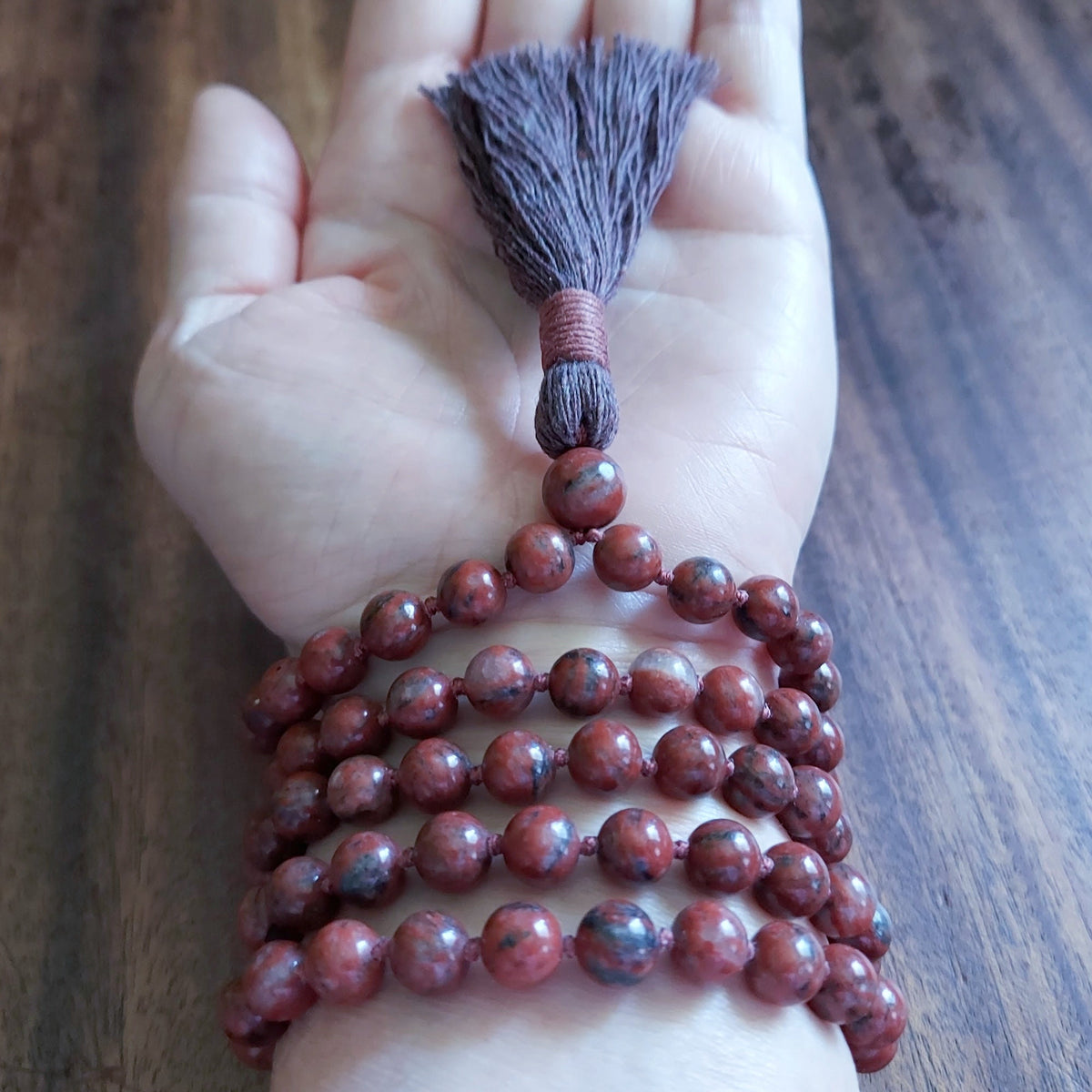 Warm Embrace Red Sesame Jasper Mala