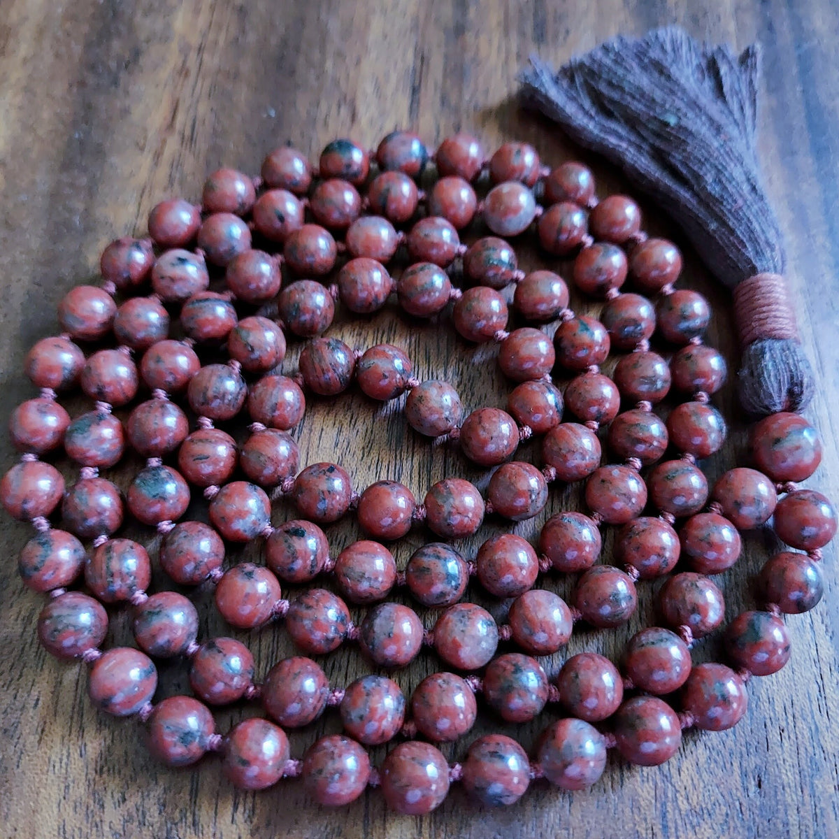 Warm Embrace Red Sesame Jasper Mala