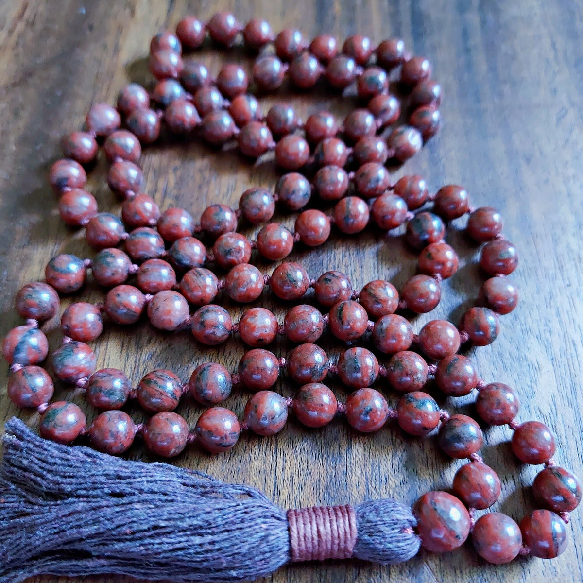 Warm Embrace Red Sesame Jasper Mala