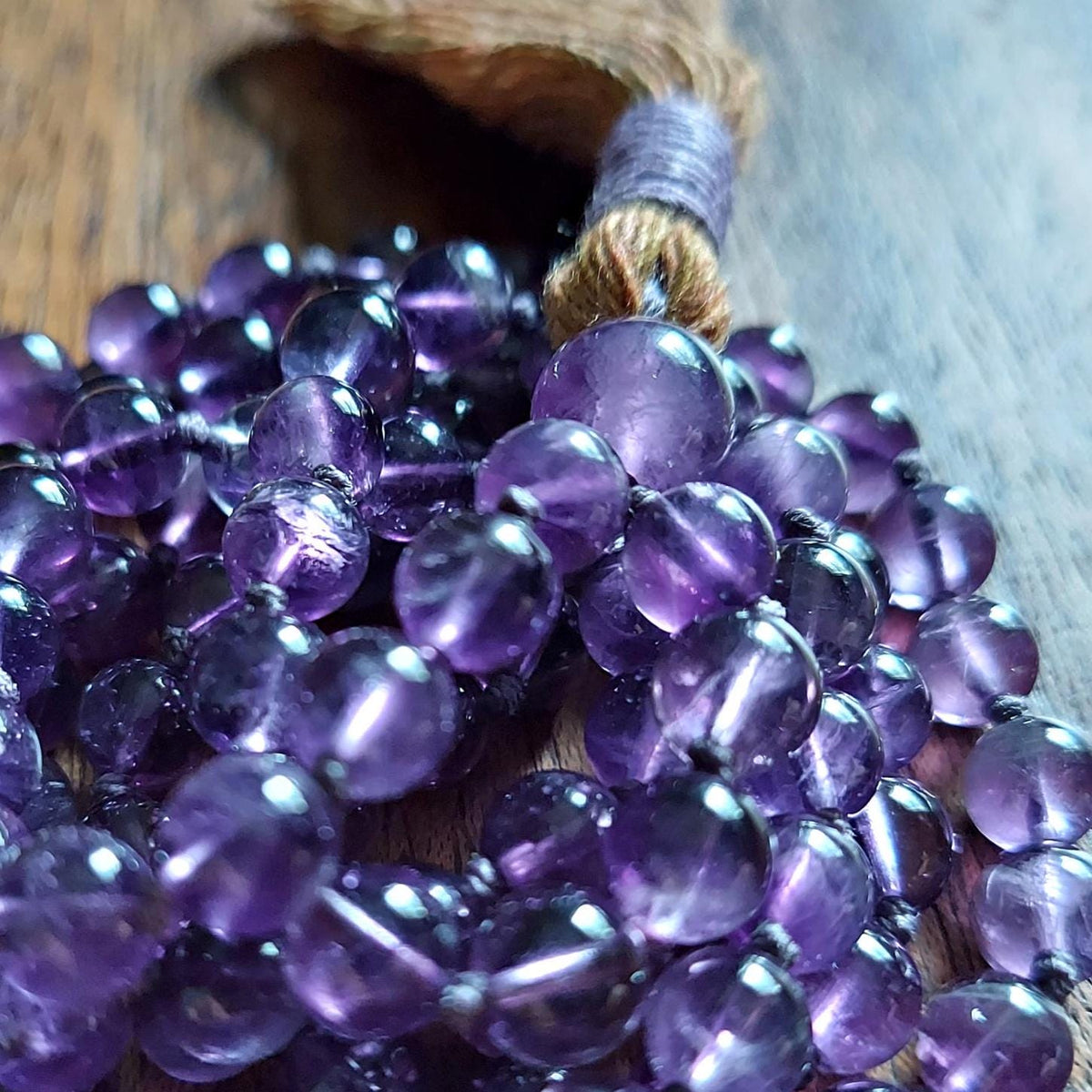 Light Spirit Amethyst Mala with 6mm Beads