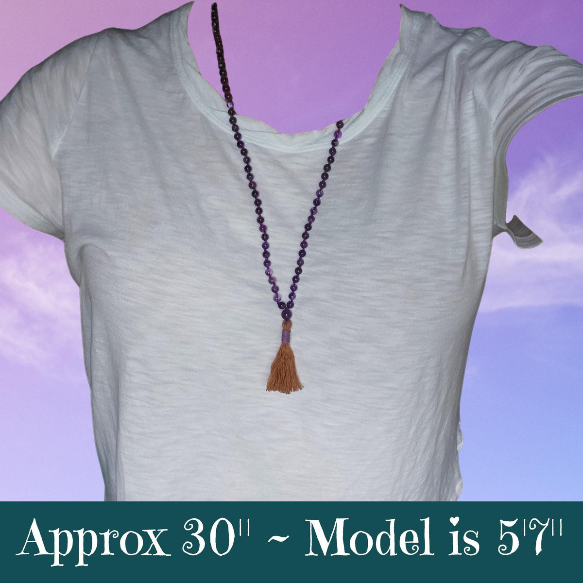 Light Spirit Amethyst Mala with 6mm Beads