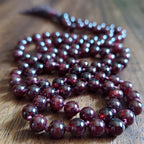 Heartfire Mala with Garnet 6mm Beads