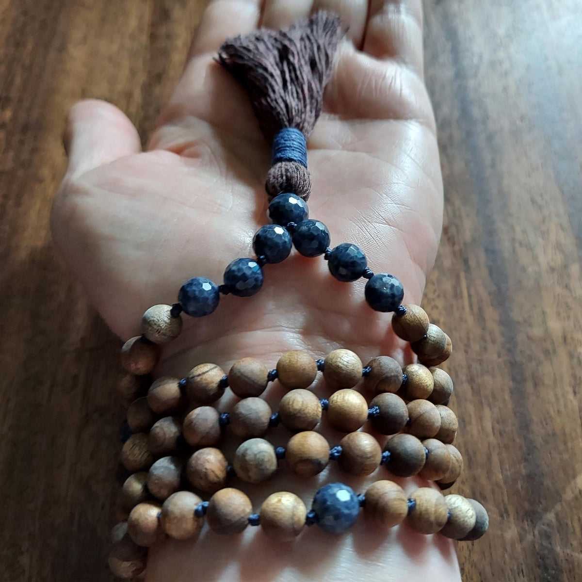 Sacred Truth Mala with Sapphire and Sandalwood