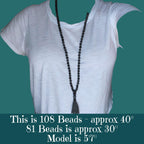 Moon Shadow Mala with Frosted Gray Larvikite