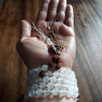 Sacred Purity Mala with Selenite and Rudraksha
