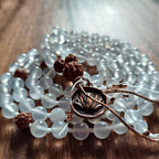 Sacred Purity Mala with Selenite and Rudraksha