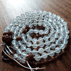 Sacred Purity Mala with Selenite and Rudraksha