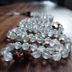 Sacred Purity Mala with Selenite and Rudraksha