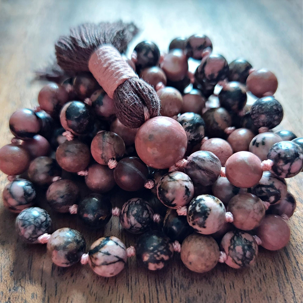 Compassionate Heart Rhodonite Mala