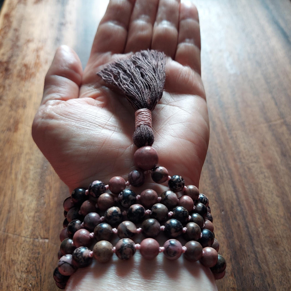 Compassionate Heart Rhodonite Mala