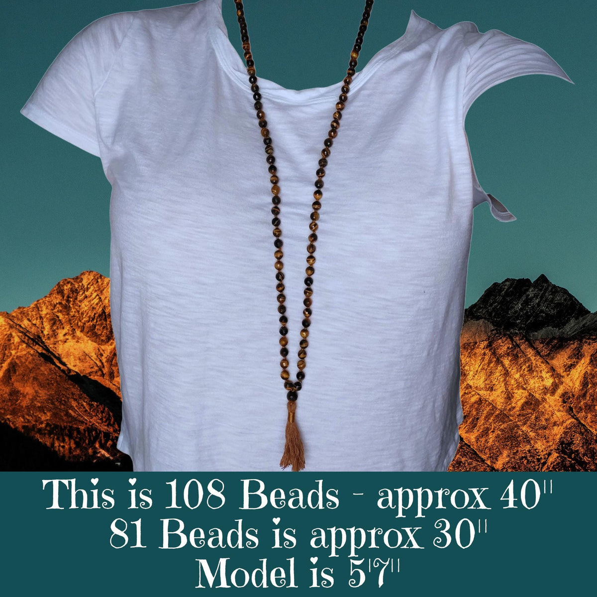 Solar Courage Mala with Faceted Tiger's Eye