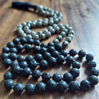 Wild Spirit Mala with Dalmatian Jasper and Lava Stone