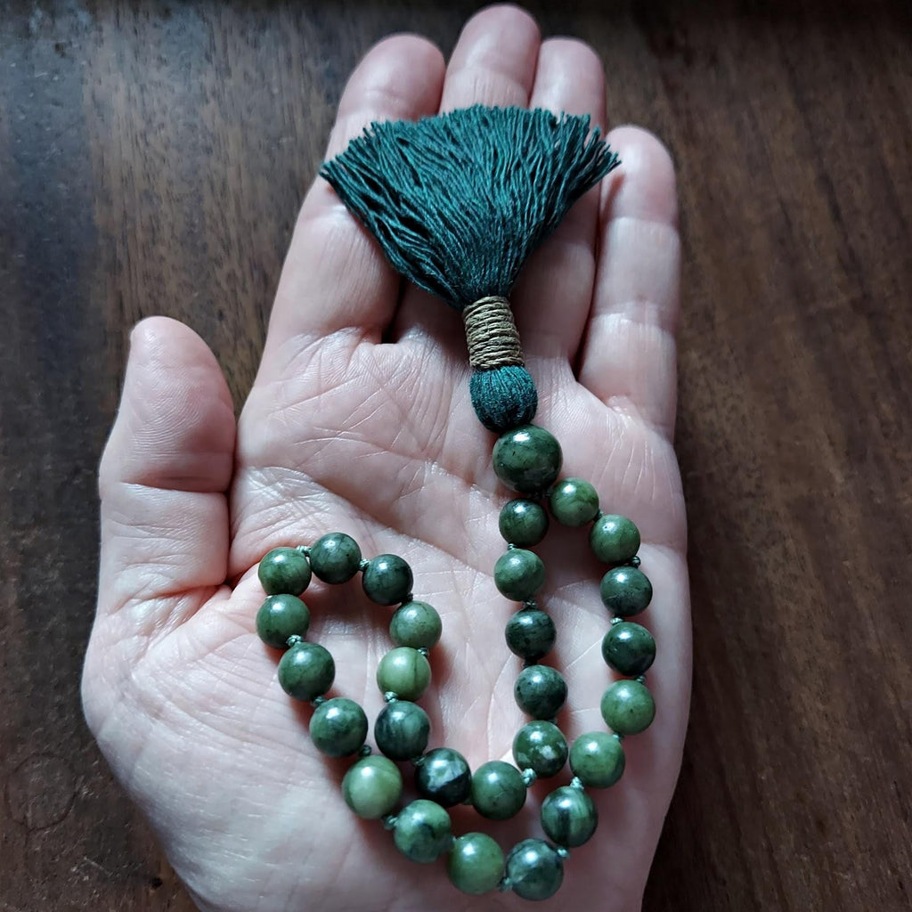Good Luck Pocket Mala with Green Jade
