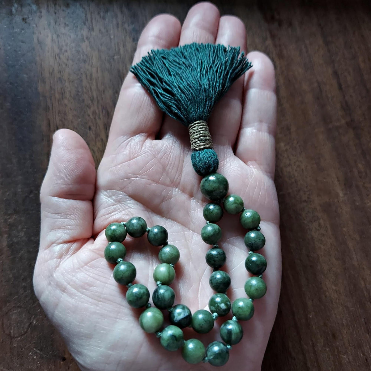 Good Luck Pocket Mala with Green Jade