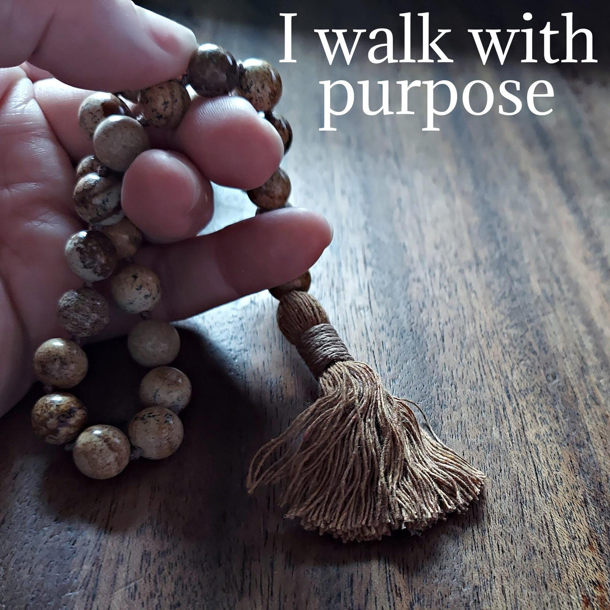 Stone Circle Pocket Mala with Picture Jasper