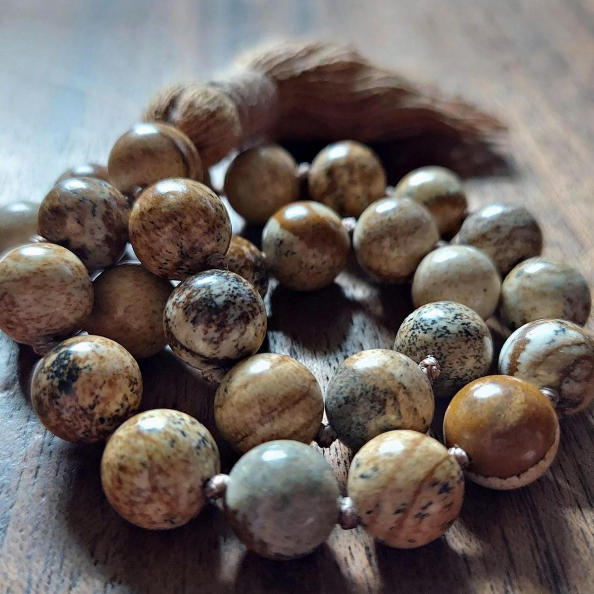 Stone Circle Pocket Mala with Picture Jasper