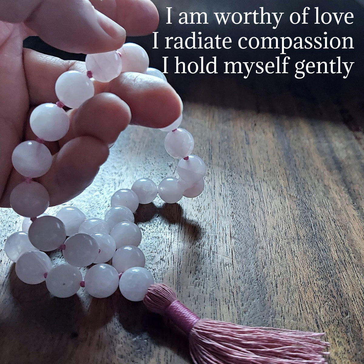 Love and Light Pocket Mala with Rose Quartz
