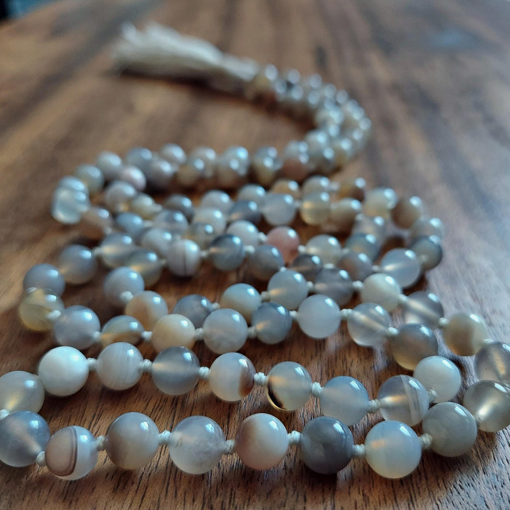 Whispered Stillness Botswana Agate Mala