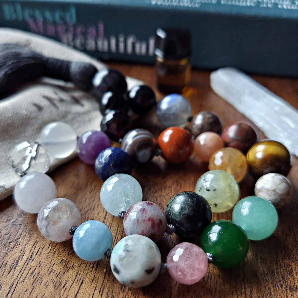 Rainbow Dragon Pocket Mala with 27 Chakra Stones